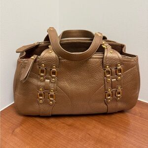 Cole Haan Handbag Metallic Bronze Satchel Bag EUC